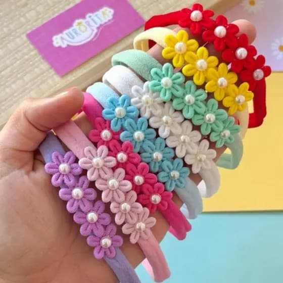 Kit Faixinhas Tiara para Bebê Recém Nascida Flores Maternidade Enxoval lacinho Chá Revelação Meninas