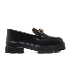 Mocassim Feminino Tratorado Corrente Ouro
