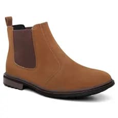 Botina De Couro Camurça Masculina Caramelo
