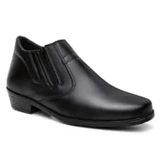 Bota Masculina Social Confortável Zíper Cano Baixo Moderna Preto\ Café
