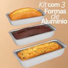 Kit 3 Formas de Alumínio Antiaderente 🍞🍰  Para Pães, Bolos e Tortas  Alta Resistência  Fácil Limpeza