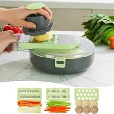 🧅🥕 Ralador e Fatiador 15 Peças 🍆 Multiuso Inox | Corte, Fatie e Rale Legumes e Frutas Fácil! 🔪✨