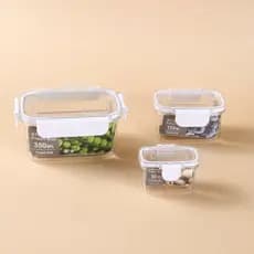 🥦🍲 Conjunto 3 Potes Herméticos — Praticidade, Organização e Segurança (Quadrado & Retangular)