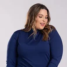 Blusa Térmica Feminina Plus Size Cacharrel G6 a G10 Malha Peluciada Gola Alta Tecido Poliéster