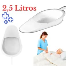 Comadre Hospitalar Urinol Coletor De Urina P/ Acamados Fezes Xixi Urina Plastico 2.500ml  e 1,8Litros Doentes Higiene