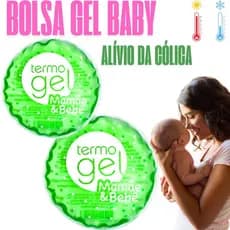 kit Bolsa Gel Quente Fria Mamâe Bebê Baby Compressa Alivio Cólica Dores Gases Termogel