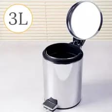 Lixeira Aço Inox Inoxidavel Lixeira 3Litros Banheiro e Cozinha Cromada Prateada Cesto de Lixo 5litro