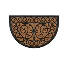 Capacho Meia Lua 40x60cm Boho Chic Antiderrapante Café e Preto