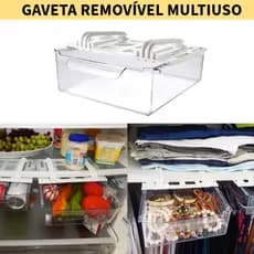Gaveta Multiuso Removível Ajustável Colavel com ventosa Use no Ármario, Geladeira Guarda Roupas
