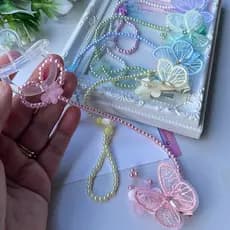 Prendedor de Chupeta Bebê Jardim Encantado Luxo Artesanal Menina Clip Várias Cores Personalizado