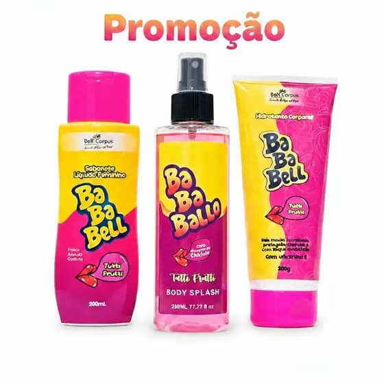 Kit Feminino Higiene e Beleza de Tutti-Frutti Sabonete Líquido + Body Splash e Hidratante Corporal