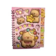 Kit Livro Capivara Anotações Adesivos 3D Anti Stress Ansiedade