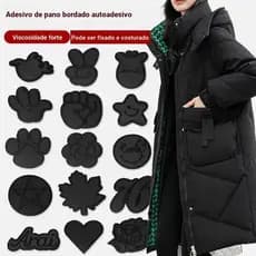 Adesivos Autocolantes de Pano Reparo de Roupas Adesivos de Pano Pretos Adesivos de Pano Não Marcantes