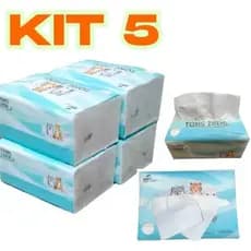 kit Lenço de papel Macio Folha dupla com 400 folhas Medidas13x18cm x 5camadas