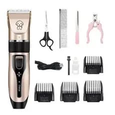Kit Máquina Para Tosar Pet + Pente + Lixa + Tesoura, Máquina Profissional Para Cachorro & Gato