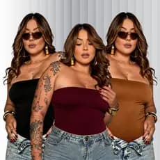 Blusa Plus Size Feminina Tomara Que Caia Top Tube Com Tecido Duplo e Ajuste Perfeito G1 G2 G3