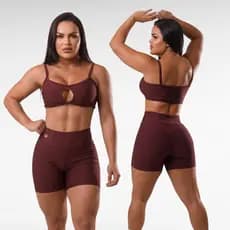 Conjunto Academia Short e Top Alcinha Suplex Roupa Fitness Feminino Esportivo Para Treino