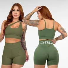 Conjunto De Academia Short Com Empina Bumbum e Top Fitness