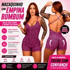Macaquinho de Academia Empina Bumbum Feminino Look Treino Roupa Fitness Moda Esportiva Macaquinho  Animal print