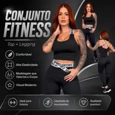 Conjunto Zero Transparência Calça Legging Leg Fitness Feminino Para Treino Academia