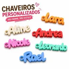 kit 5 e 10 Chaveiros com Nome Personalizado Presente Criativo para Casal Amigos Mochila Bolsa Chaves
