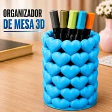 Porta Pincel De Maquiagem Coração Organizador De Mesa 3D Porta Caneta Fofo