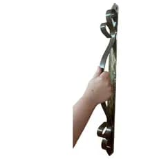 Puxador de Porta em Ferro Colonial Dourado Maçaneta Porta de Madeira kit 2un