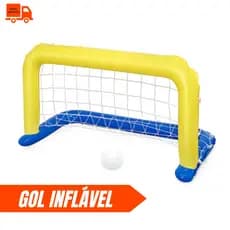 Gol Trave de Futebol Inflável Piscina Polo Aquático + Bola Inflável Bestway