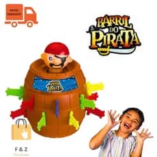 Brinquedo Mini Barril Do Pirata Jogo Pula Pirata P/ Crianças Menino Menina Infantil
