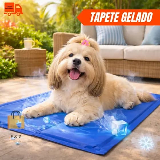 Tapete Refrescante Gelado 50x65 Para Cachorro Gato Cão Pet Com Gel