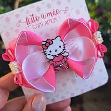 Laço Hello Kitty, laço infantil, laço rosa