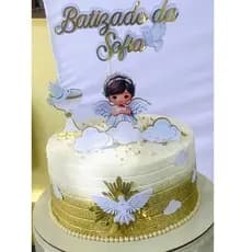 ENVIO IMEDIATO- topper de bolo batizado menina/topo de bolo  / Decoração para bolo /BATIZADO