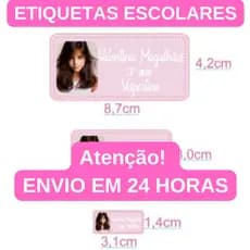 ENVIO EM 24 HORAS! -KIT 25 Etiquetas Adesiva Personalizada com foto  da criança Para creche-Material Escolar
