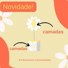 ENVIO IMEDIATO- kit centro de mesa jardim- margaridas- personalizado- enfeite de mesa- aniversario