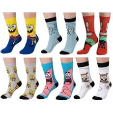 🧦KIT DOIS PARES DE MEIA DIVERTIDA-TURMA DO BOB ESPONJA-MEIA ADULTO/INFANTIL-CANO ALTO-ALGODÃO