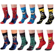 🧦KIT MEIAS DIVERTIDAS/SUPER HERÓIS E SÉRIES | ADULTO E INFANTIL | CANO ALTO💥ALGODÃO-CONFORTO
