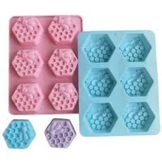Forma Silicone Abelha 6 Cavidades p/ Artesanato, Sabonetes, Bolos Biscoitos Antiaderente Resistente