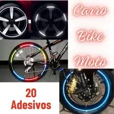 20un Adesivos Refletores Segurança Carro, Bicicleta, Capacete, Motocilista-Retrovisor/Pneus/Roupas