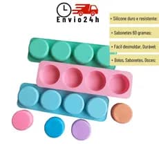 Molde/Forma Silicone Redonda Sabonete Doces Biscoitos Artesanatos Resistente fácil desmoldar e lavar