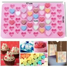 Molde Silicone Coração 55 cavidades bolos, gelatinas, cubos gelo, doces, buscuit, chocolate, natal