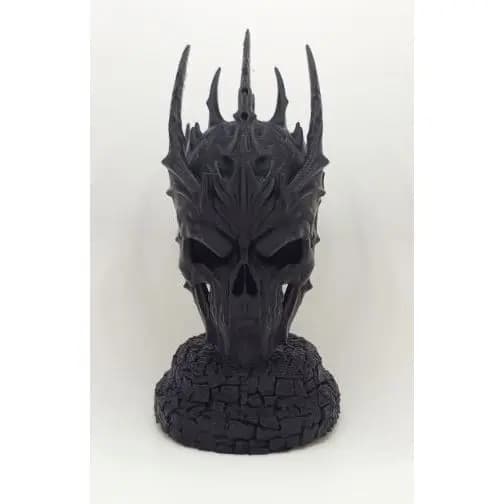 Busto de Caveira com Coroa de Espinhos Figura Decorativa