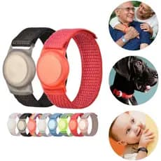 Pulseira Para AirTag Infantil e Adulto Nylon Ajustável – Rastreador Crianças Idosos Anti Perda (4 Cores)