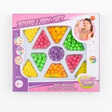 Kit Infantil de Miçangas Coloridas – Monte Pulseiras, Colares e Anéis 🎨✨ Brinquedo Criativo +6 anos