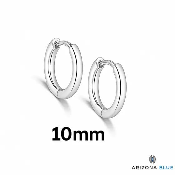 Par de Argolas Huggie Aço Inoxidável Premium 10mm – Brinco Unissex Antialérgico Fecho Clicker