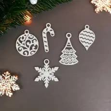 Kit com 30 Enfeites de Natal Brancos em 3D | Acompanha Ganchos | Decoração Moderna para Árvore de Natal 🎄