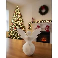 🕊️ Enfeite de Anjo de Natal 3D | Decoração Delicada e Elegante para Ambientes Natalinos