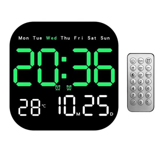 Relógio Digital de Parede e Mesa com Cronômetro e Números Grandes — Hora, Data, Temperatura e Alarme ⏰