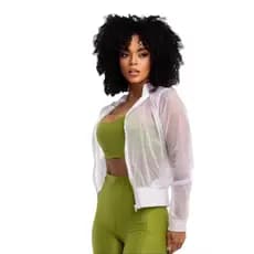 Jaqueta Fitness Transparente Feminina Ultra Leve Estilo Trackfield