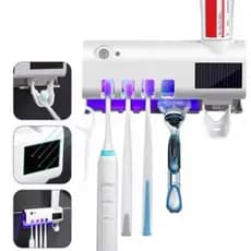 Porta Escova com Esterilizador UV Dispenser Pasta de Dente Automático Suporte Banheiro