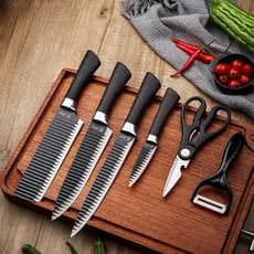 Kit Jogo De Facas 6 Peças Completo Antiaderente Chef Cozinha Promoção Lançamento Oferta Do Dia